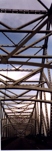 Steel Suspension Bridge over the Mississippi in Louisiana